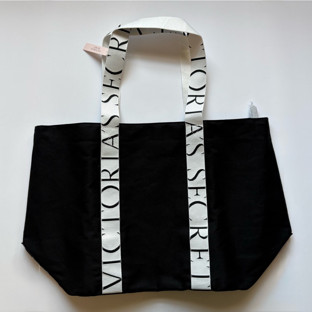 Victoria's Secret Black Tote with Leopard-Print Lining